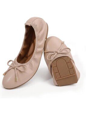 Stylish Women's Foldable Bowknot Ballet Flats - Lightweight Slip-On Comfort